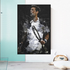 Novak Djokovic Tennis Legend Sports Canvas Wall Art-Wall Posters