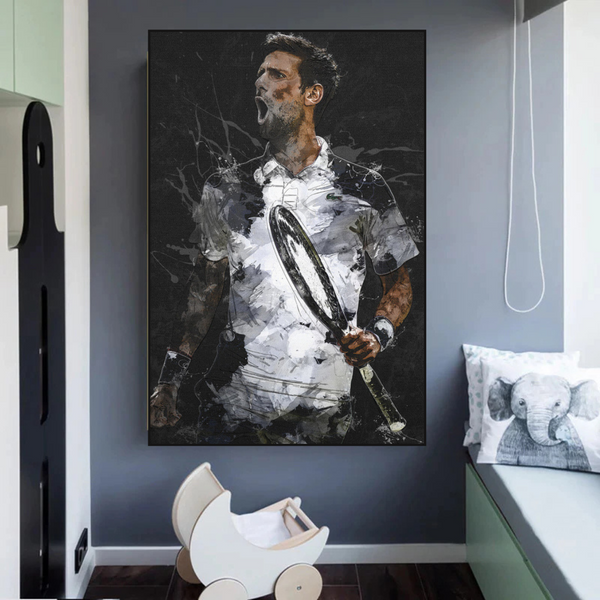 Novak Djokovic Tennis Legend Sports Canvas Wall Art-Wall Posters