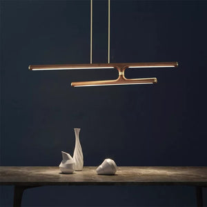 Oak Wood Kitchen Island LED Light Bar-Kitchen Island