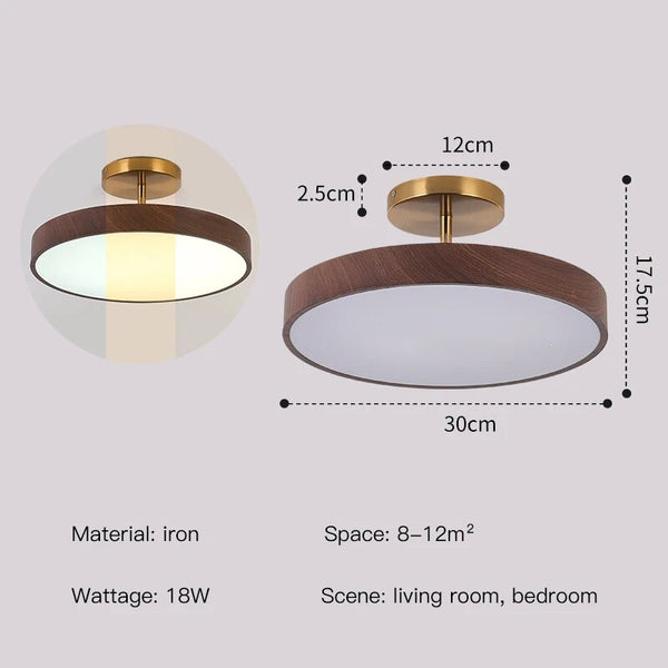 Oak Wood Pendant Ceiling Light-Pendant Lights