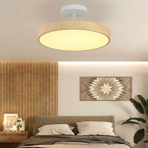 Oak Wood Pendant Ceiling Light-Pendant Lights