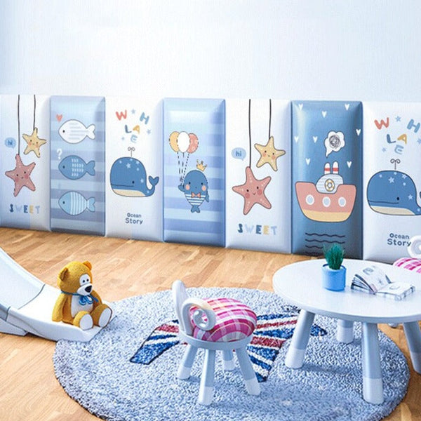Ocean Creatures Kids Wall Padded Safety Cushions-Anti Collision Padded Wall Stickers