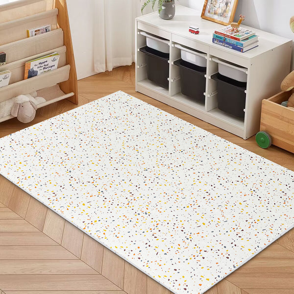 Orange Terrazzo Puzzle Play Mat Tiles – Soft Foam Stone Mosaic Design-Toddler Play Mats