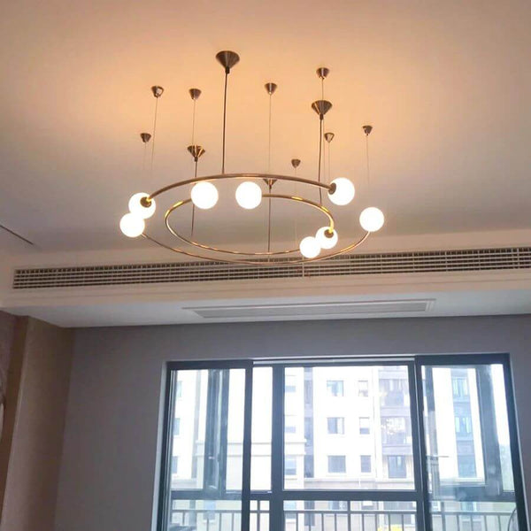 Orbit Glass Ball LED Pendant Chandelier-Ceiling Chandelier