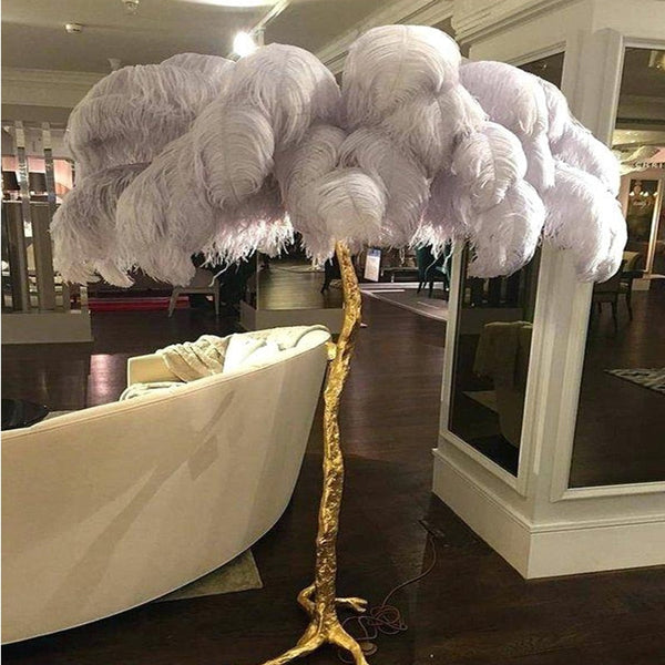 Ostrich Feather Floor Lamp: Graceful Lighting Fixture-Floor Lamp