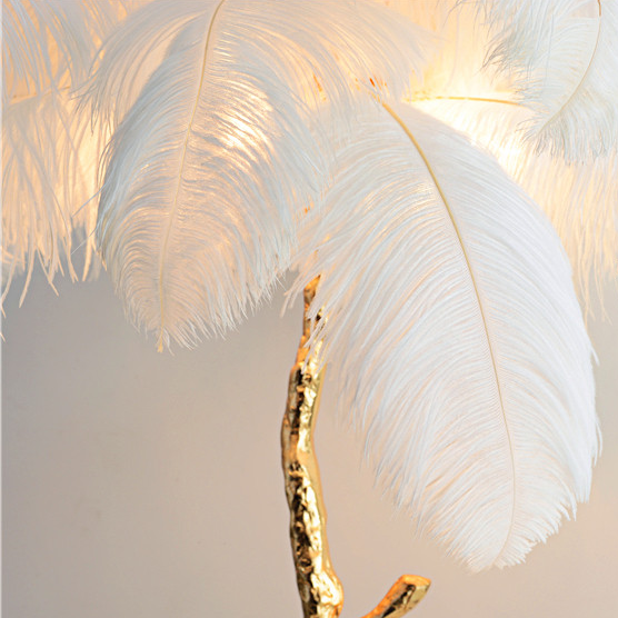 Ostrich Feather Floor Lamp: Graceful Lighting Fixture-Floor Lamp