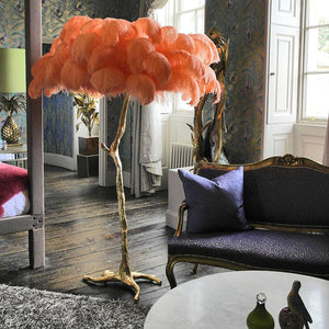 Ostrich Feather Floor Lamp: Graceful Lighting Fixture-Floor Lamp