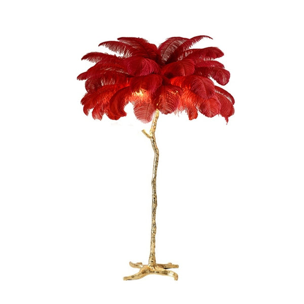 Ostrich Feather Floor Lamp: Graceful Lighting Fixture-Floor Lamp