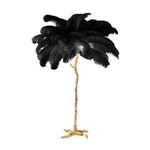 Ostrich Feather Floor Lamp: Graceful Lighting Fixture-Floor Lamp