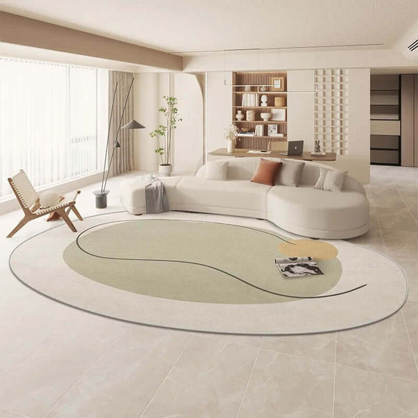 Oval Matisse Crystal Velvet Abstract Dot Linear Black Rug-Rugs & Carpets