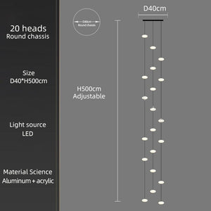 Oval Pendant Chandelier - Illuminate Your Space-Staircase Chandelier