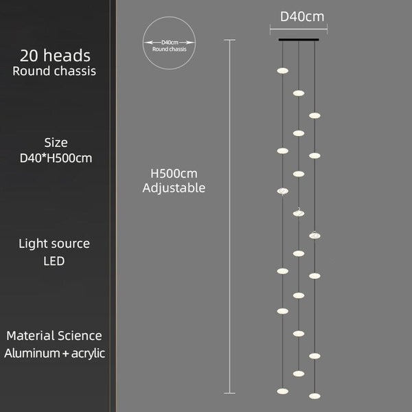 Oval Pendant Chandelier - Illuminate Your Space-Staircase Chandelier