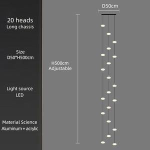 Oval Pendant Chandelier - Illuminate Your Space-Staircase Chandelier