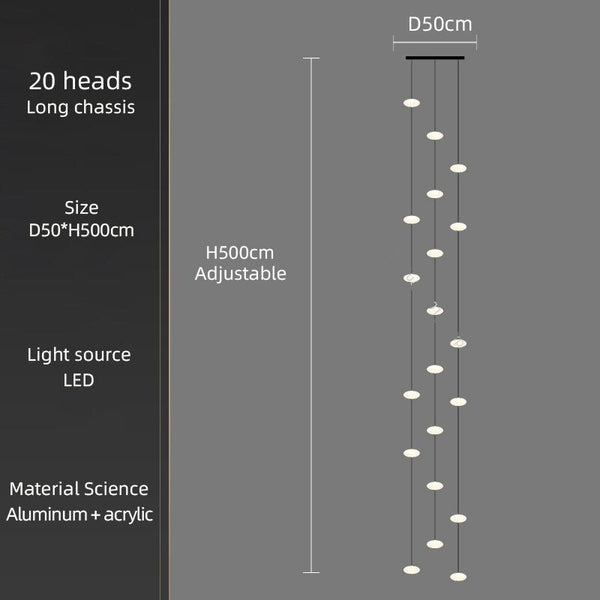 Oval Pendant Chandelier - Illuminate Your Space-Staircase Chandelier