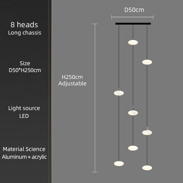 Oval Pendant Chandelier - Illuminate Your Space-Staircase Chandelier