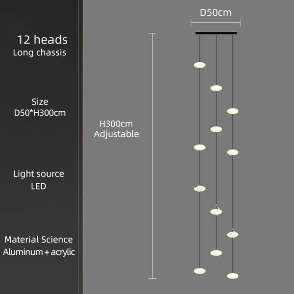 Oval Pendant Chandelier - Illuminate Your Space-Staircase Chandelier