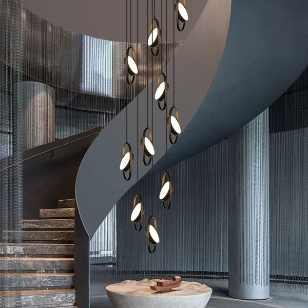 Oval Ring Pendant Chandelier - Exquisite Lighting Fixture-Staircase Chandelier