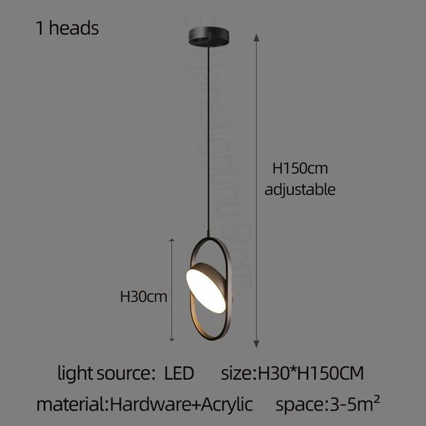 Oval Ring Pendant Chandelier - Exquisite Lighting Fixture-Staircase Chandelier