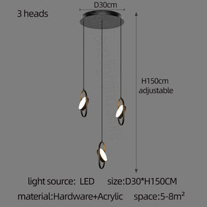 Oval Ring Pendant Chandelier - Exquisite Lighting Fixture-Staircase Chandelier