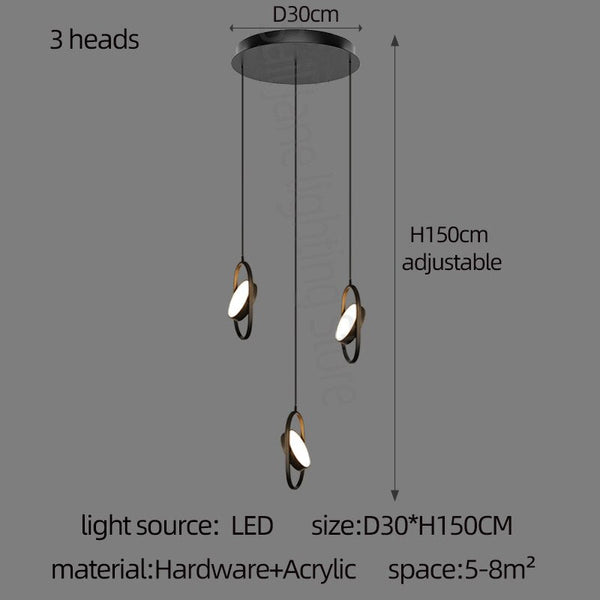 Oval Ring Pendant Chandelier - Exquisite Lighting Fixture-Staircase Chandelier