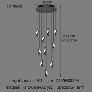 Oval Ring Pendant Chandelier - Exquisite Lighting Fixture-Staircase Chandelier