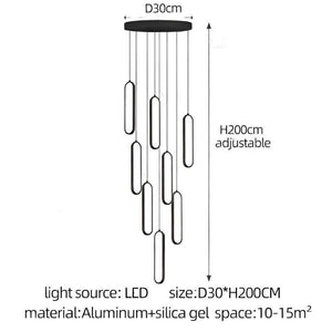 Oval Rings Staircase Chandelier Lighting-Staircase Chandelier