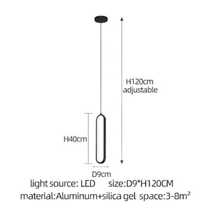 Oval Rings Staircase Chandelier Lighting-Staircase Chandelier