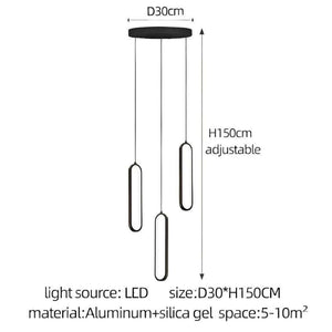 Oval Rings Staircase Chandelier Lighting-Staircase Chandelier