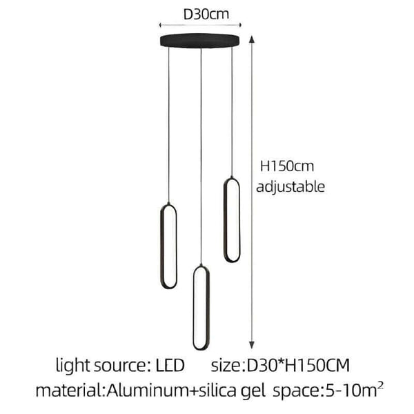 Oval Rings Staircase Chandelier Lighting-Staircase Chandelier