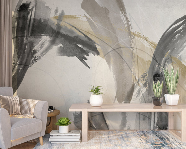 Paint Brush Wallpaper Mural Meticulously Crafted-Marble Design Wallpaper