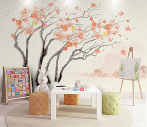 Pastel Tree Watercolour Wallpaper Murals-Trees Wallpaper