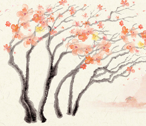 Pastel Tree Watercolour Wallpaper Murals-Trees Wallpaper