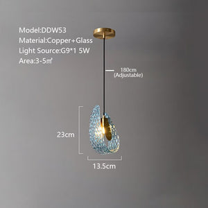 Peacock Blue Glass Chandelier – Elegant Statement Lighting-Ceiling Chandelier