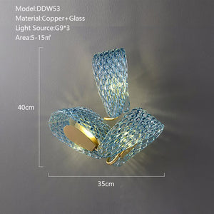 Peacock Blue Glass Chandelier – Elegant Statement Lighting-Ceiling Chandelier