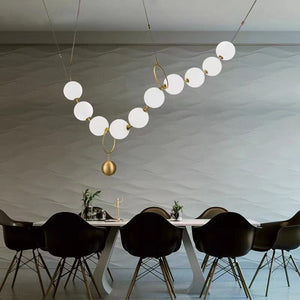 Pearl Globe Chandelier: Exquisite Lighting Fixture-Chandeliers