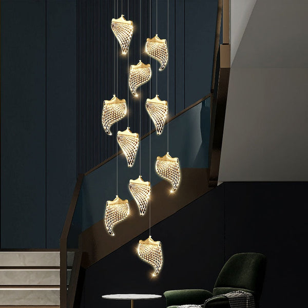 Petals Crystal Staircase Chandelier – Illuminate Your Space-Staircase Chandelier