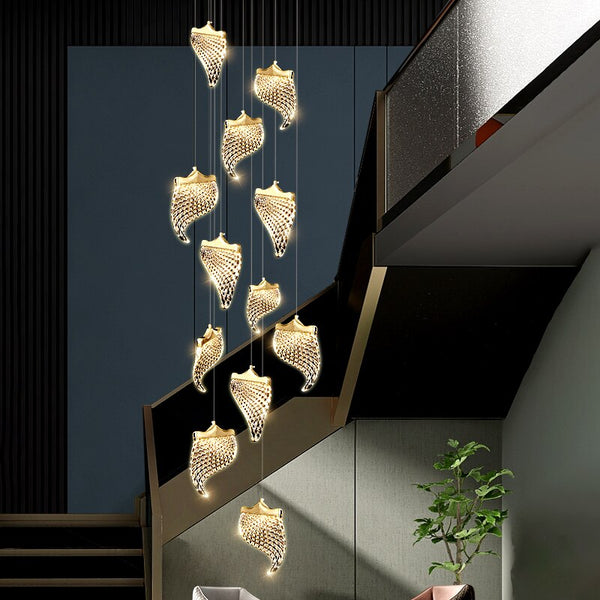Petals Crystal Staircase Chandelier – Illuminate Your Space-Staircase Chandelier