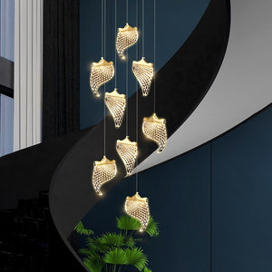 Petals Crystal Staircase Chandelier – Illuminate Your Space-Staircase Chandelier