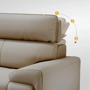 Piano Keys Cream Wind Leather Sofa Set-Sofa Set