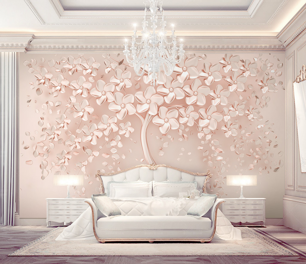 Pink 3D Tree large Wallpaper Murals – Exclusive Collection-Trees Wallpaper