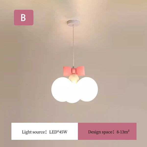 Pink Bow Princess Room Chandelier Light - Elegance Illuminated in Every Detail-Kids Room Nursery Lighting