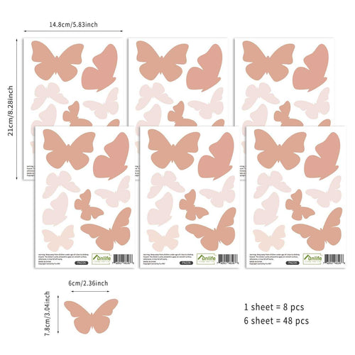 Pink Butterfly Boho Heart Stickers: Kids Wall Decal-Kids Nursery Bohemian Wall Decals