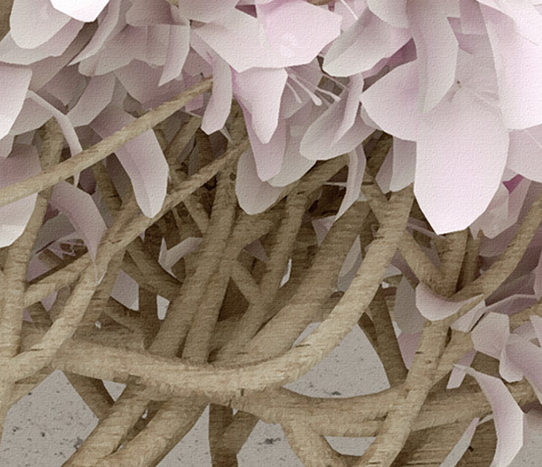 Pink Flowers Design Theme - 3D Tree Wallpaper Murals-Trees Wallpaper