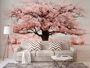 Pink Flowers Tree Wallpaper Murals-Trees Wallpaper