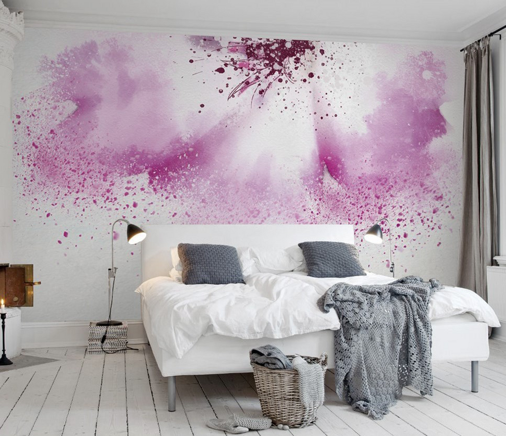 Pink Large Flower Wallpaper Murals-Flower & Leaf Wallpaper
