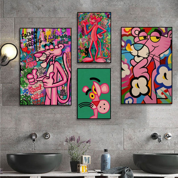 Pink Panther Canvas Art- A Whimsical Masterpiece-Wall Posters