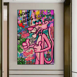 Pink Panther Canvas Art- A Whimsical Masterpiece-Wall Posters