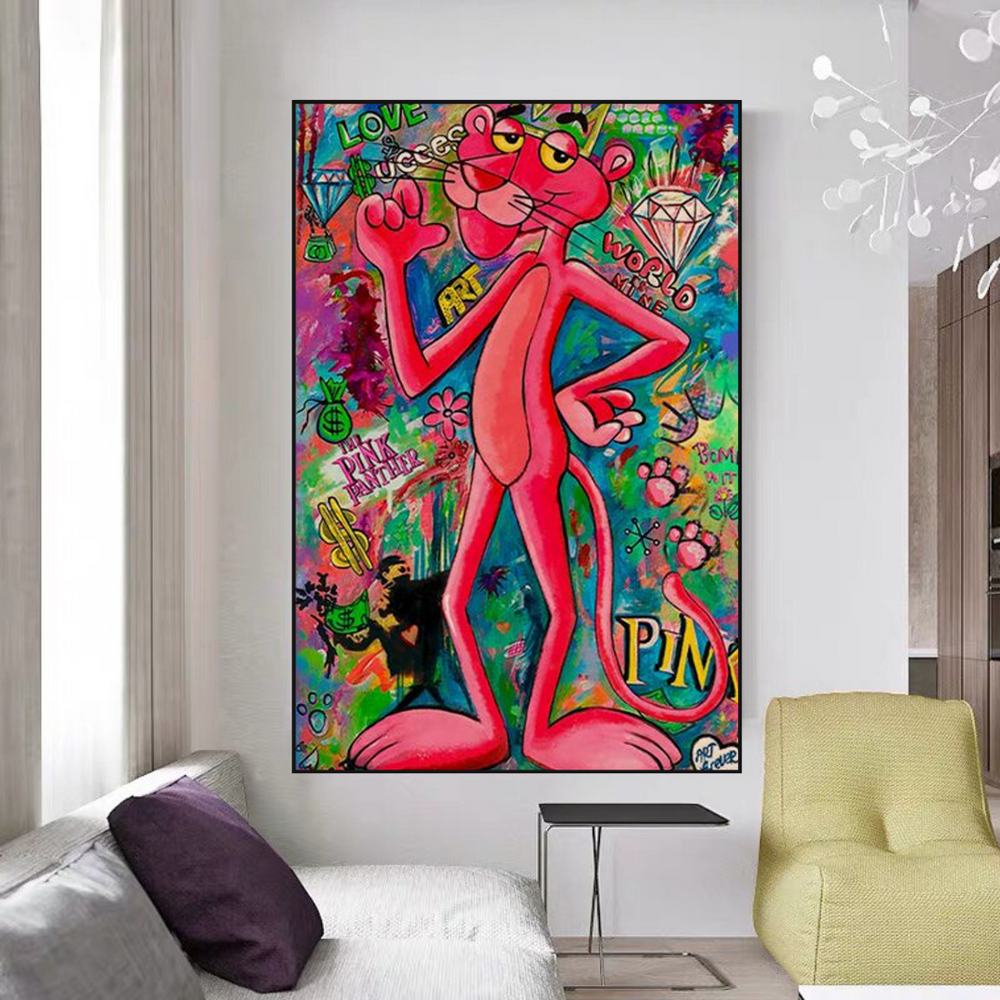Pink Panther Canvas Art - Follow Your Dreams-Wall Posters