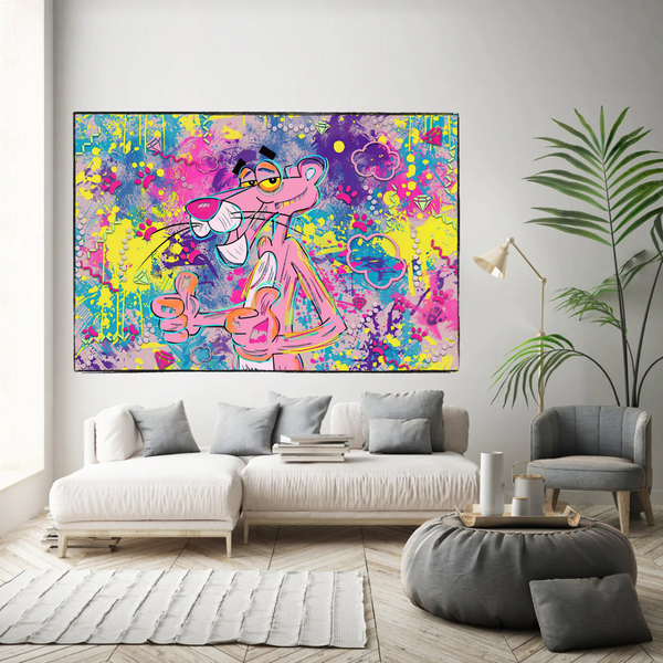 Pink Panther Canvas Wall Art - Vibrant and Creative Décor-Wall Posters