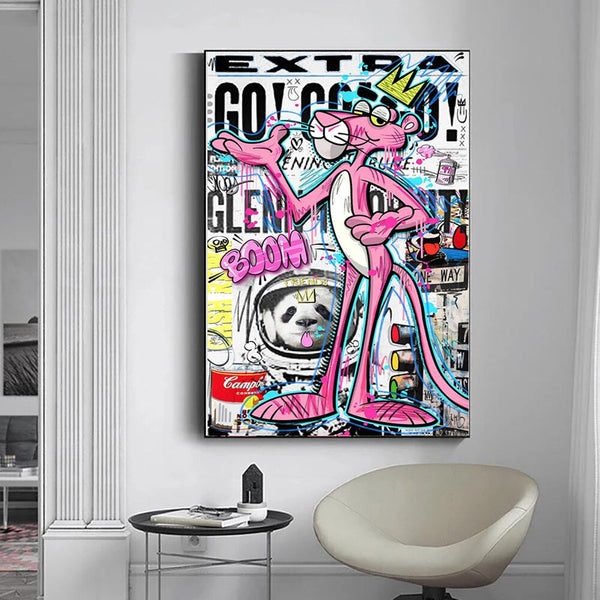 Pink Panther Extra Go Canvas Wall Art-Wall Posters